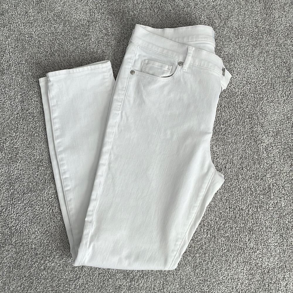 Loft Modern Skinny White Jeans